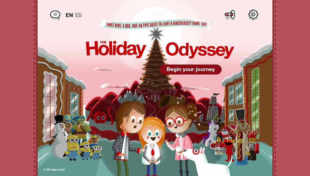 画面イメージ：Target社のWebサイト「THE Holiday Odyssey」